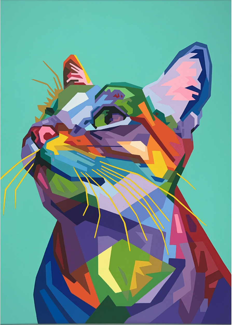 Abstract Cat Portrait